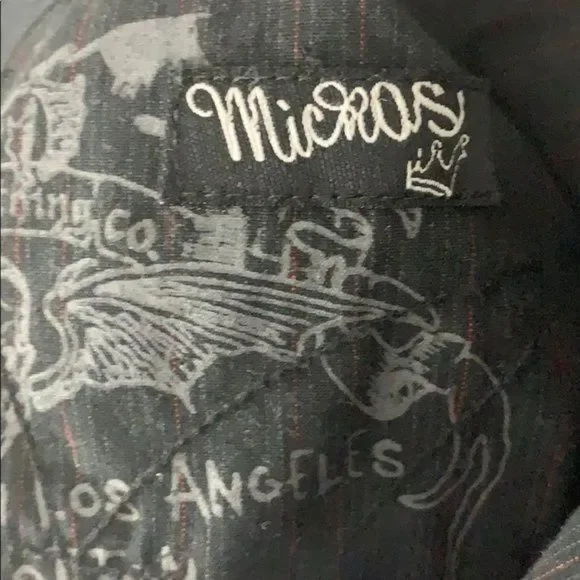 Micros Clothing Co. Boys Black Button Down long sleeve embroidered Shirt - Picture 7 of 8